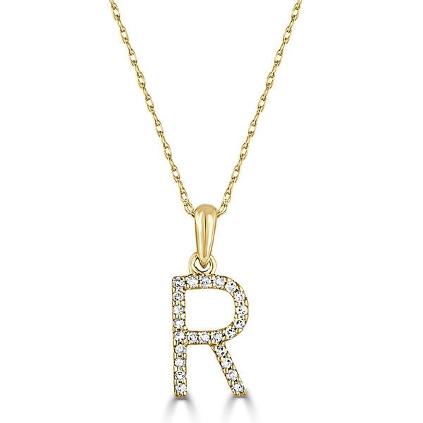 Diamond Classics(tm) 14kt. Gold Initial R Letter Necklace