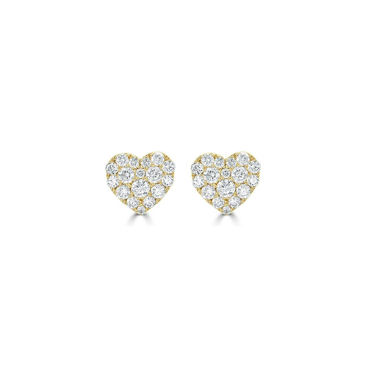 Diamond Classics(tm) 14kt. Gold Diamond Heart Stud Earrings