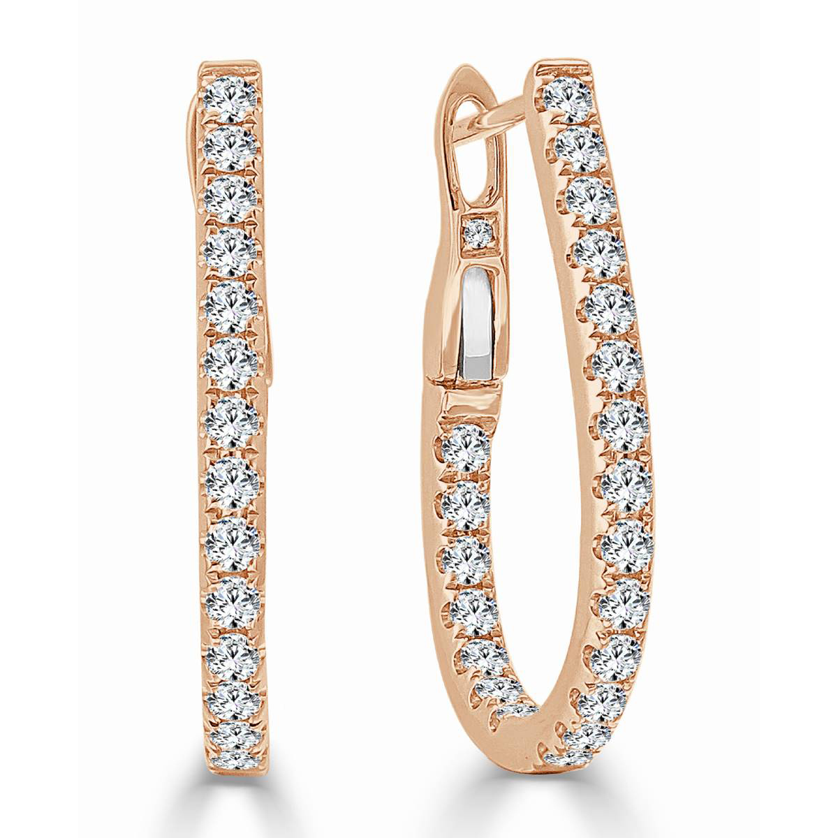 Diamond Classics(tm) 14kt. Inside Out Pear Hoop Earrings
