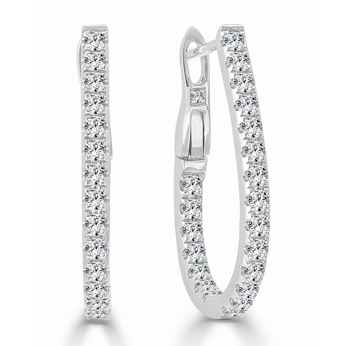 Diamond Classics(tm) 14kt. White Gold Inside Out Hoop Earrings