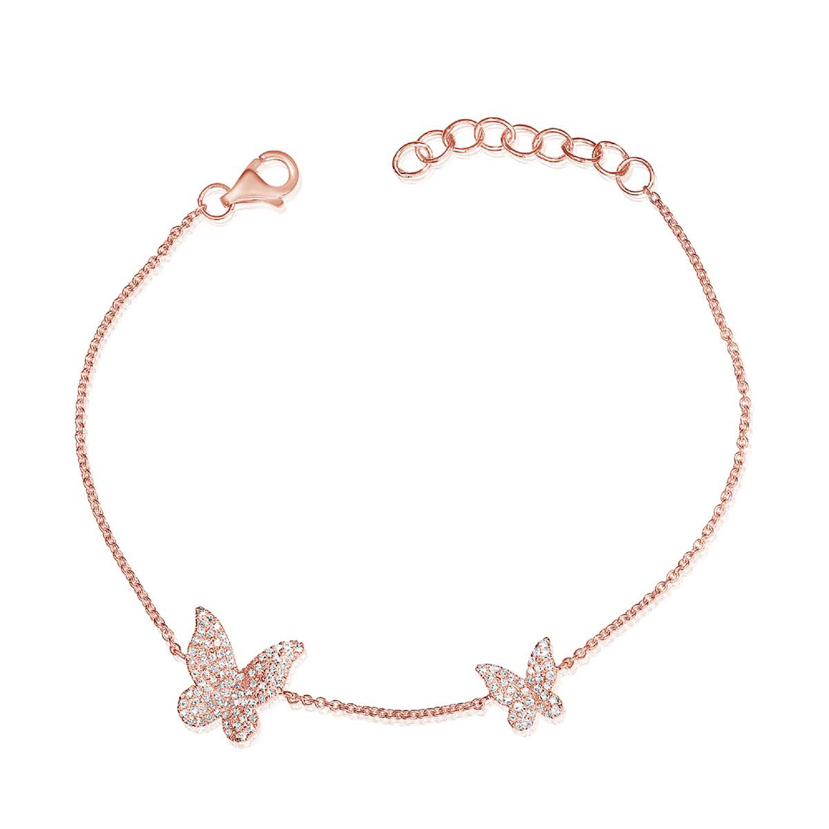Diamond Classics(tm) 14kt. Rose Gold Butterfly Bracelet