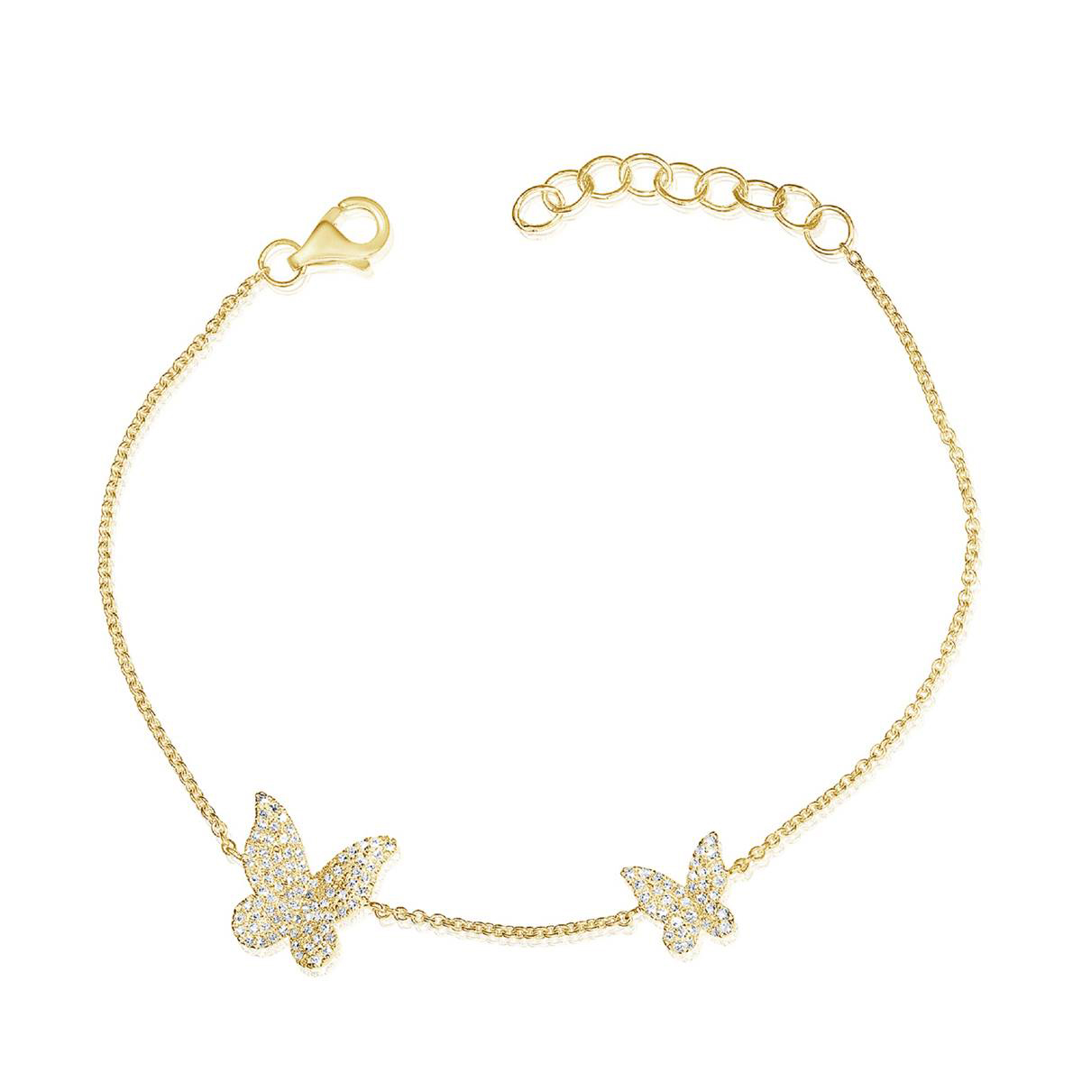 Diamond Classics(tm) 14kt. Gold Butterfly Bracelet