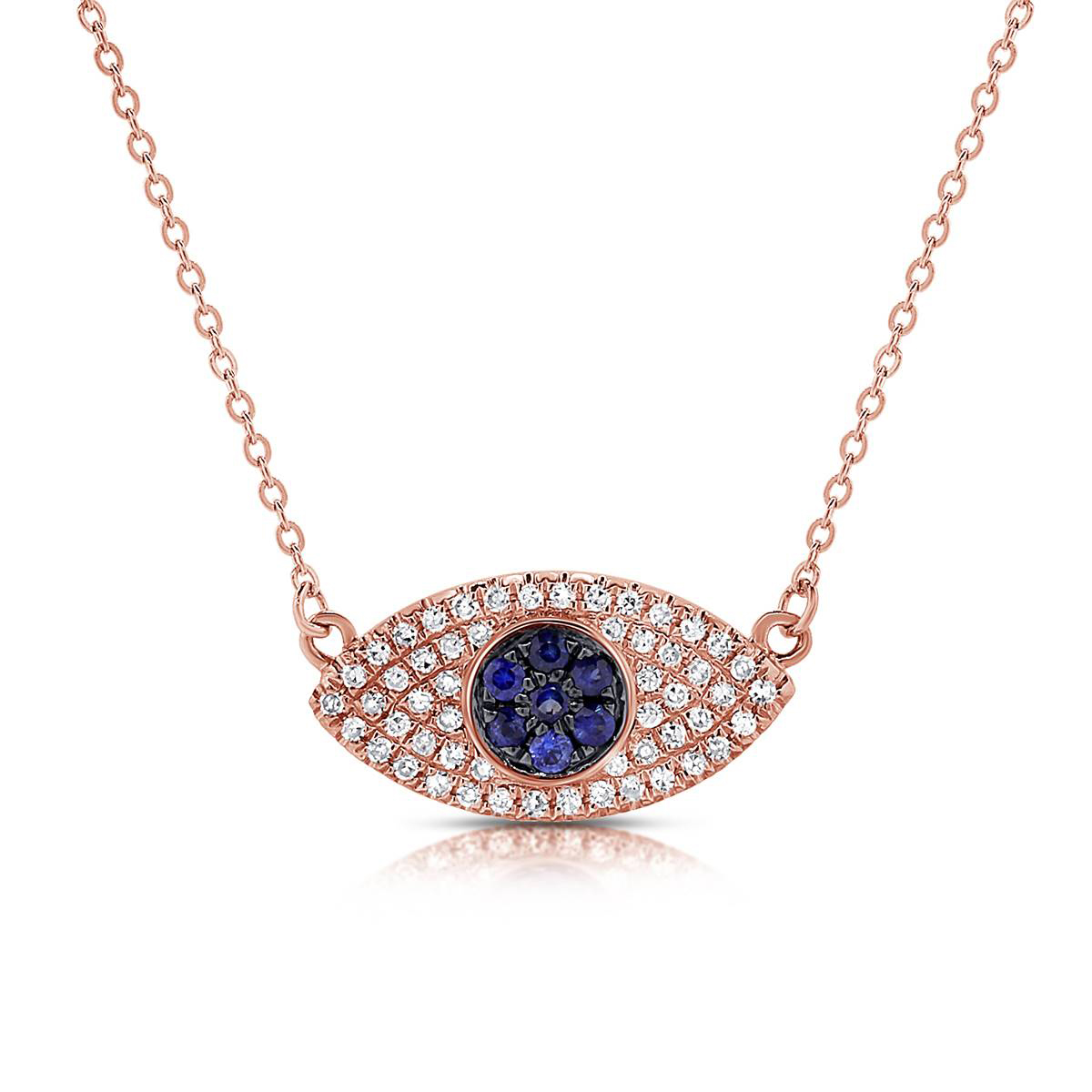 Gemstone Classics(tm) Evil Eye Rose Gold & Sapphire Pendant