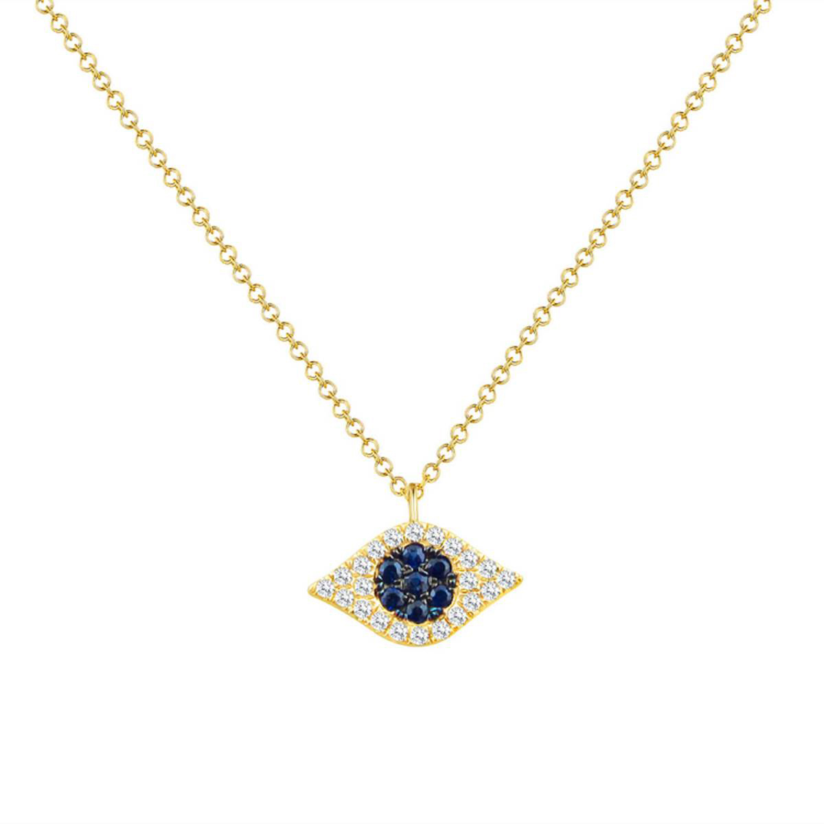 Diamond Classics(tm) 14kt. Gold Evil Eye Necklace