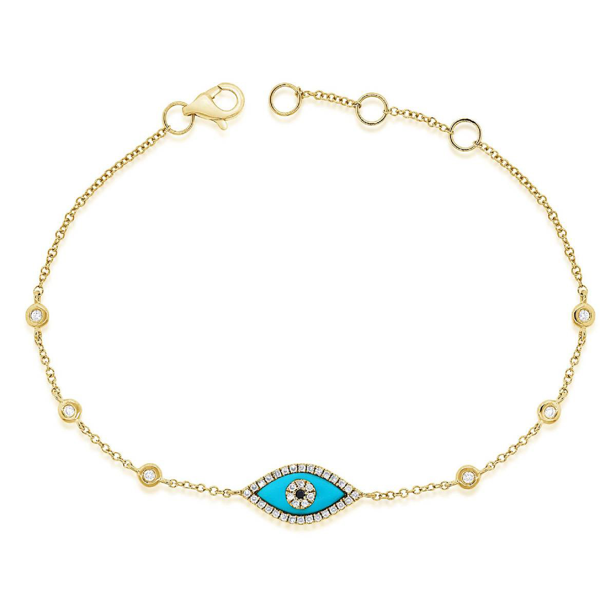 Gemstone Classics(tm) Gold Evil Eye Turquoise Bracelet