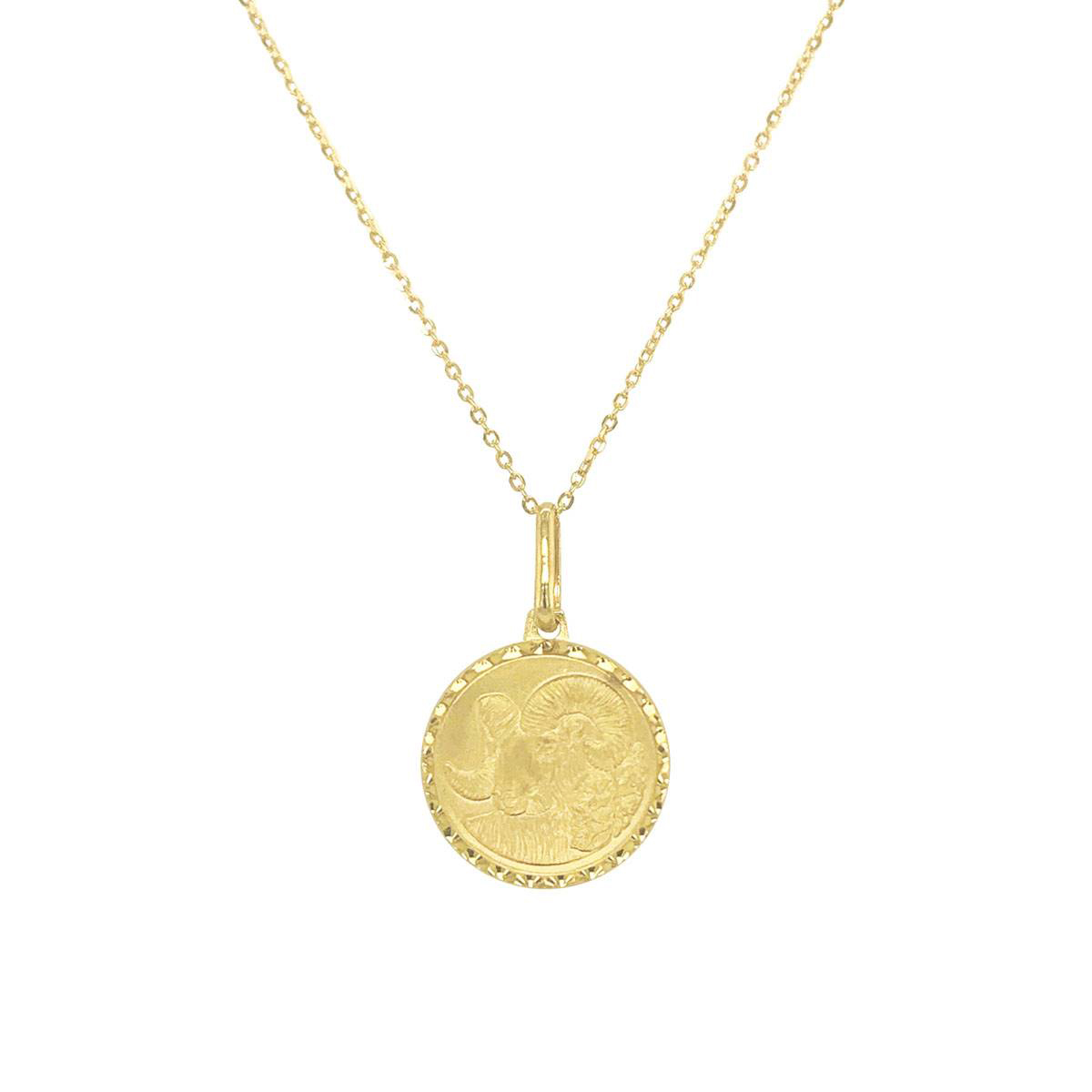 Gold Classics(tm) Aries Zodiac Pendant Necklace