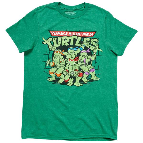 Young Mens Teenage Mutant Ninja Turtles Group Graphic Tee