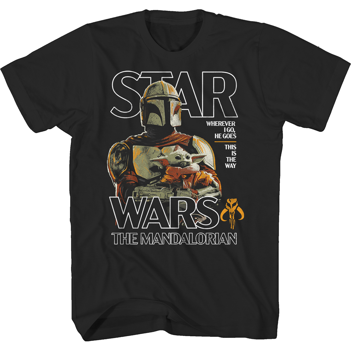 Young Mens The Mandalorian Short Sleeve Graphic Tee
