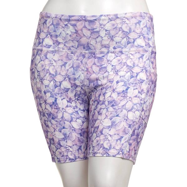 Womens Starting Point(R) Floral Bike Shorts - Purple