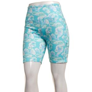 Womens Starting Point(R) Blooms Bike Shorts - Aqua