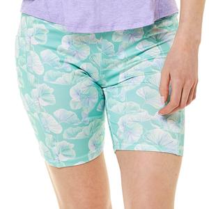 Womens Starting Point(R) Blooms Bike Shorts - Aqua alternate view