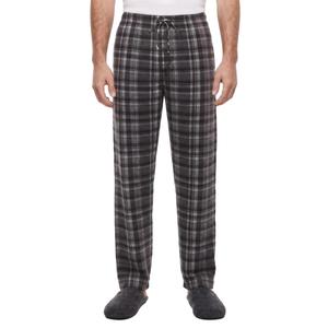Mens Preswick & Moore(R) Plaid Silky Pajama Pants - Grey/Black