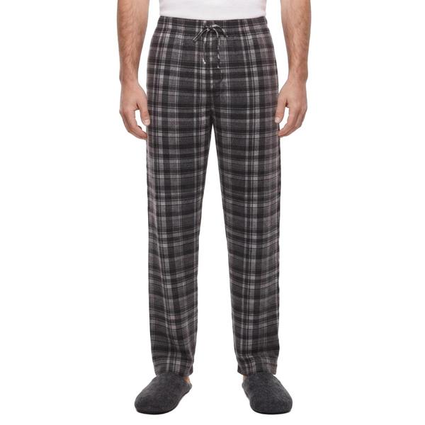 Mens Preswick & Moore(R) Plaid Silky Pajama Pants - Grey/Black