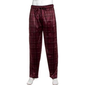 Mens Preswick & Moore(R) Burgundy Plaid Silk Fleece Pajama Pants