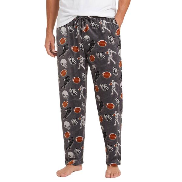 Mens Preswick & Moore(R) Grey Football Silk Fleece Pajama Pants