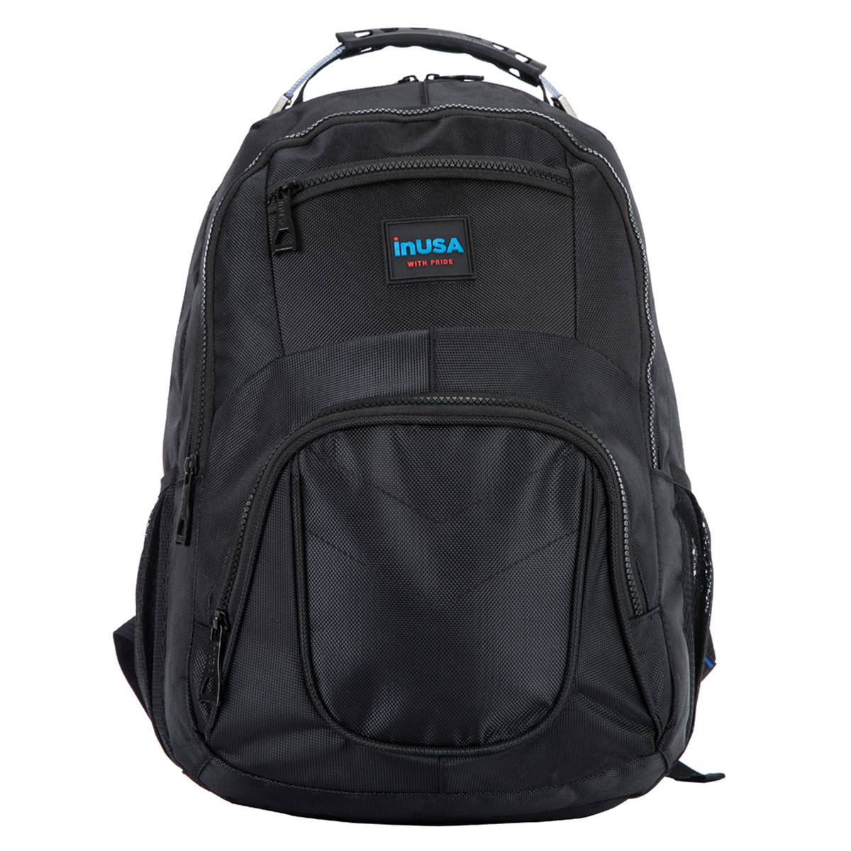 InUSA Roadster Black Executive Backpack W/ 15.6in. Laptop Pouch