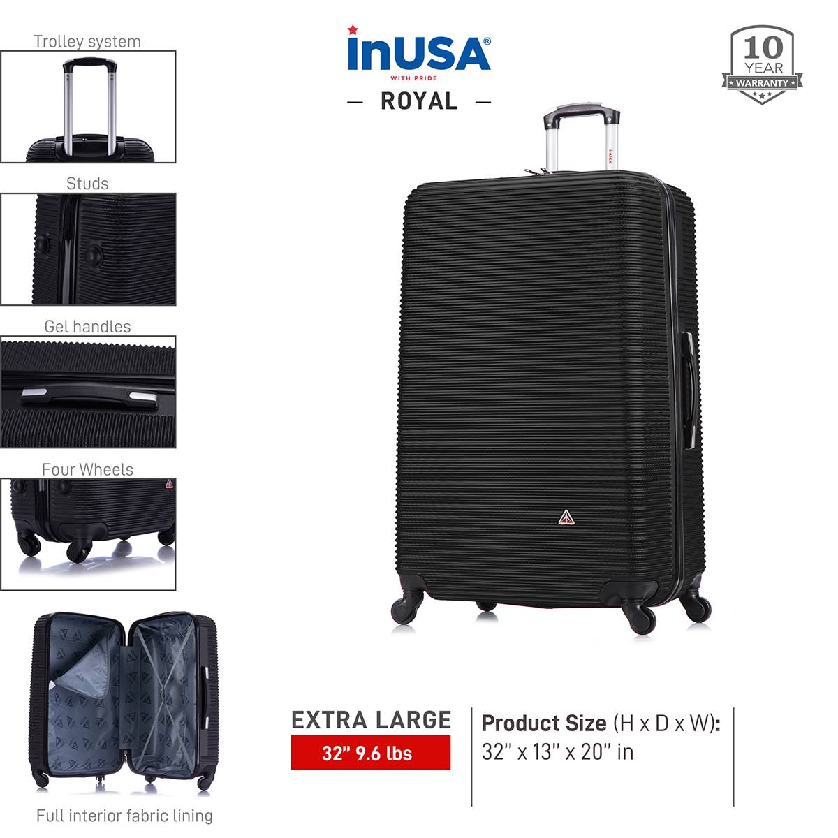 InUSA Royal Lightweight 32in. Hardside Spinner Luggage