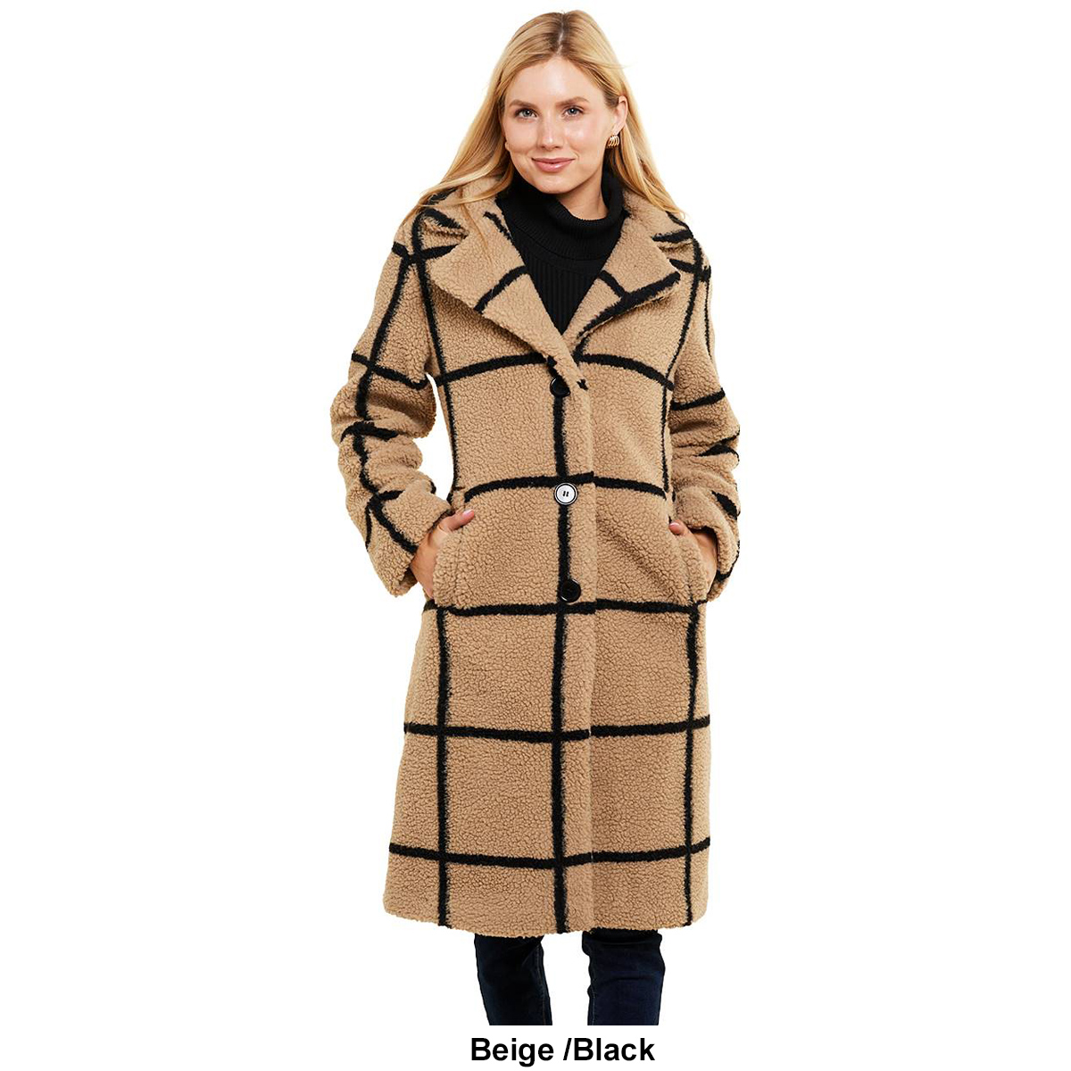 Womens Jessica Simpson Long Sherpa Trench Coat