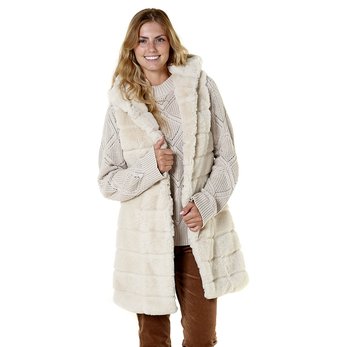 Plus Size Steve Madden Long Faux Fur Vest