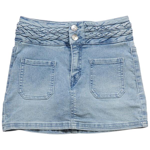 Girls (7-16) Jessica Simpson Denim Scooter w/ Braided Waist