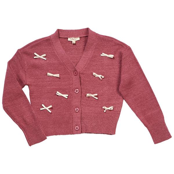 Girls (7-16) Jessica Simpson Long Sleeve Bows Cardigan