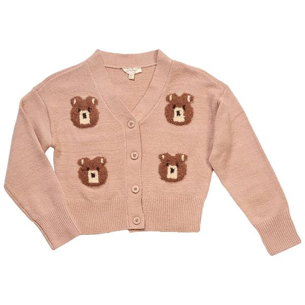 Girls (7-16) Jessica Simpson Long Sleeve Bear Cardigan