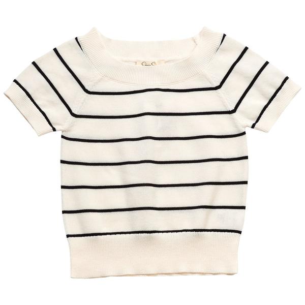 Girls (7-16) Jessica Simpson Short Sleeve Stripe Knit Top
