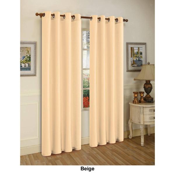 J&V Textiles Faux Silk Grommet Curtain Panels alternate view