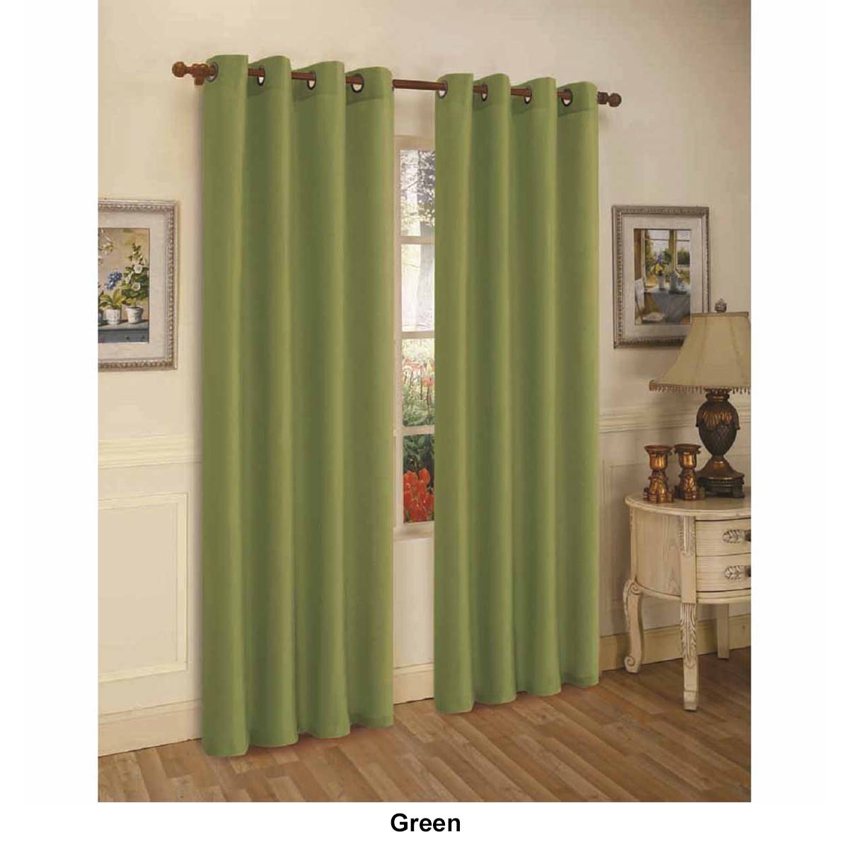 J&V Textiles Faux Silk Grommet Curtain Panels