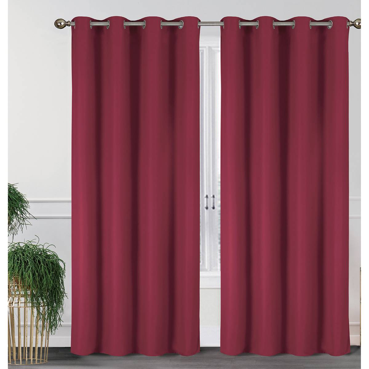 J&V Textiles Lillian Room Darkening Grommet Curtain Panels