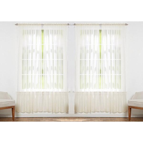 J&V Textiles Sheer Rod Pocket Curtain Panels