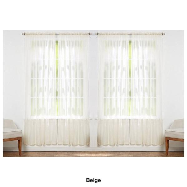 J&V Textiles Sheer Rod Pocket Curtain Panels alternate view