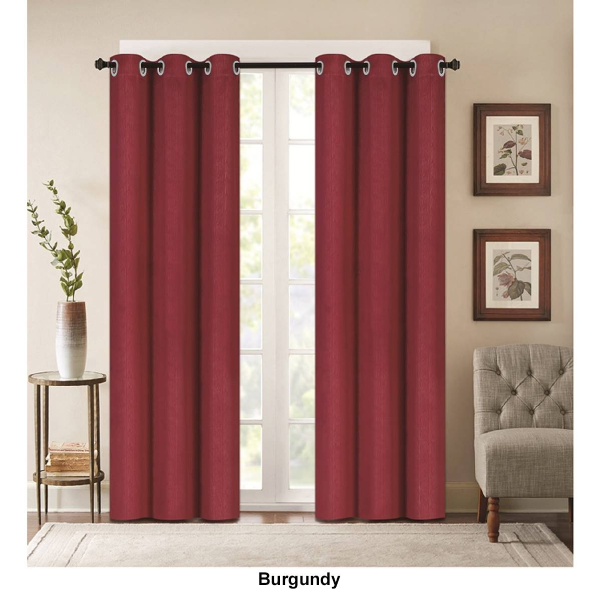 J&V Textiles Denver Embossed Blackout Grommet Curtain Panels