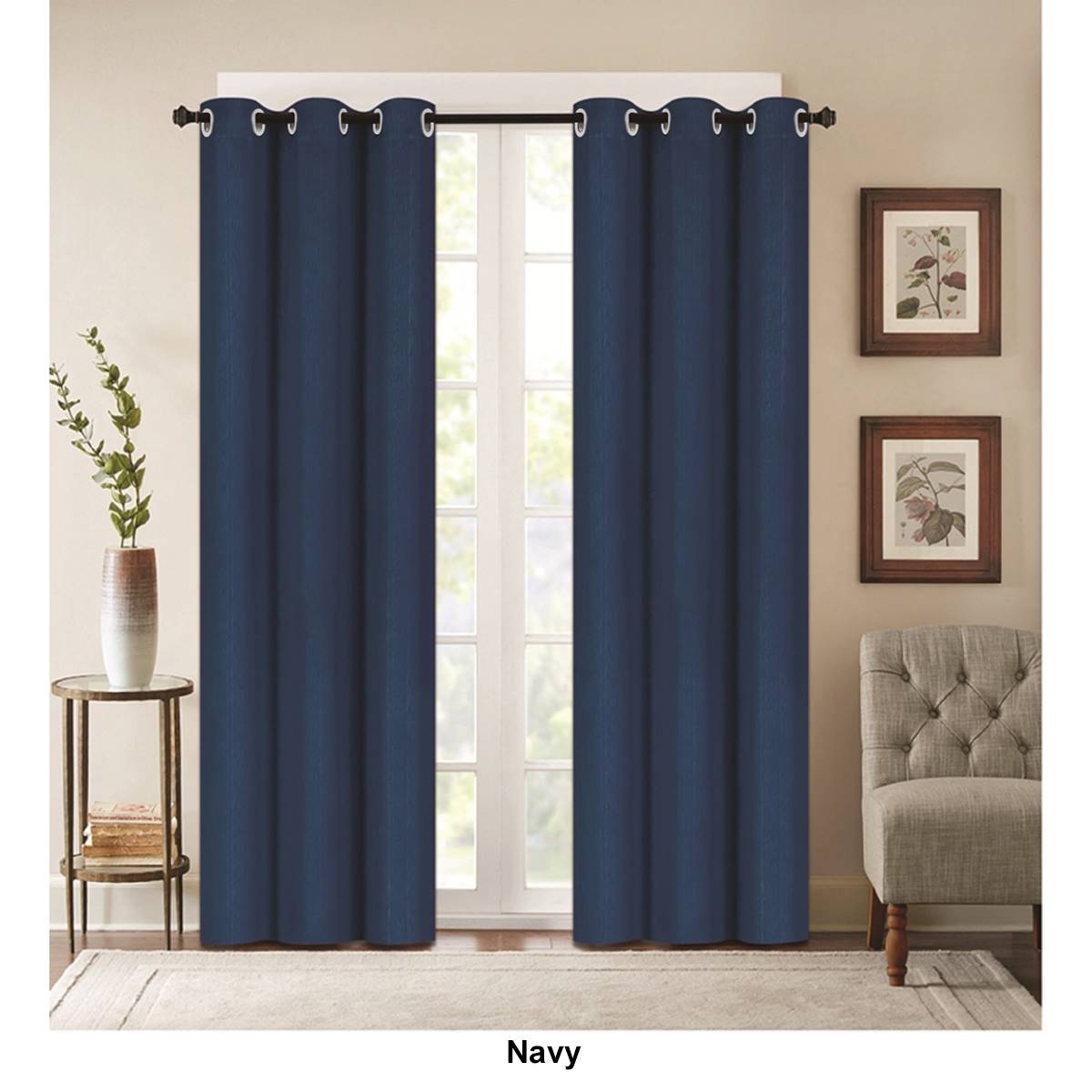 J&V Textiles Denver Embossed Blackout Grommet Curtain Panels