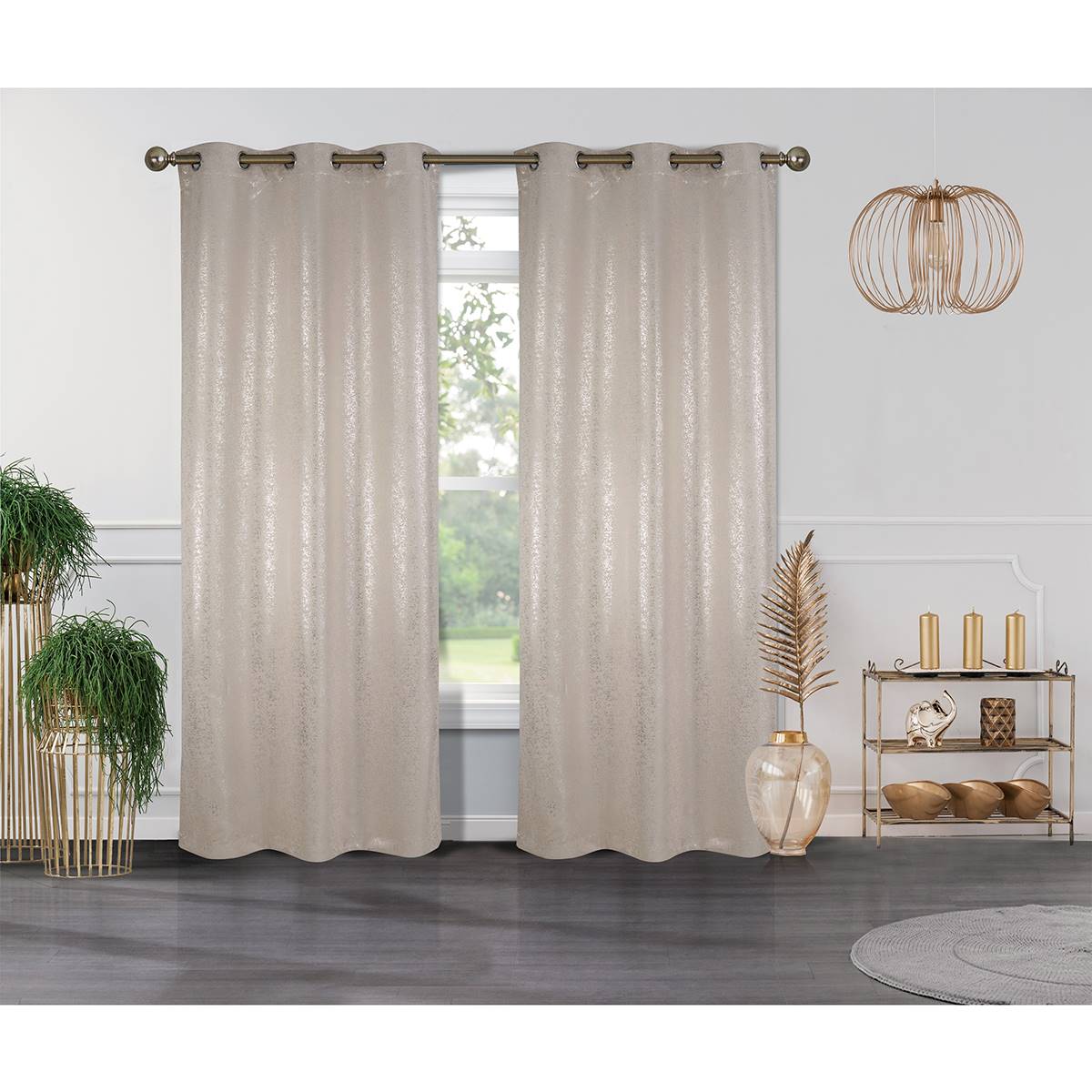 J&V Textiles Cassie Blackout Grommet Curtain Panels