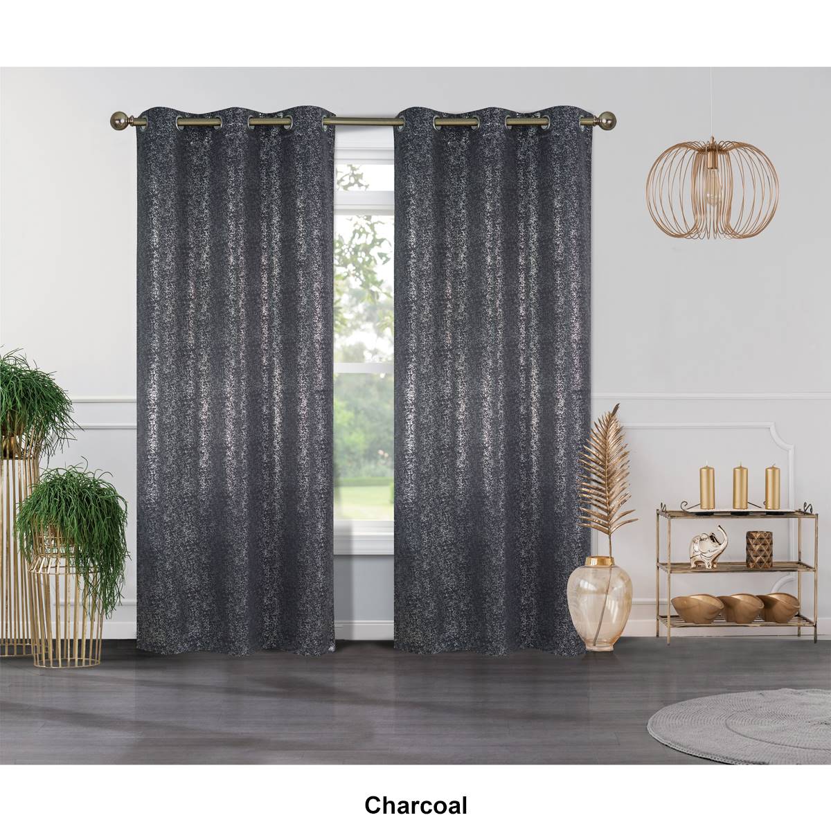 J&V Textiles Cassie Blackout Grommet Curtain Panels