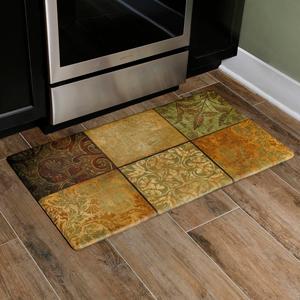 J&V Textiles Cloud Comfort Anti-Fatigue Green Mosaic Kitchen Mat alternate view