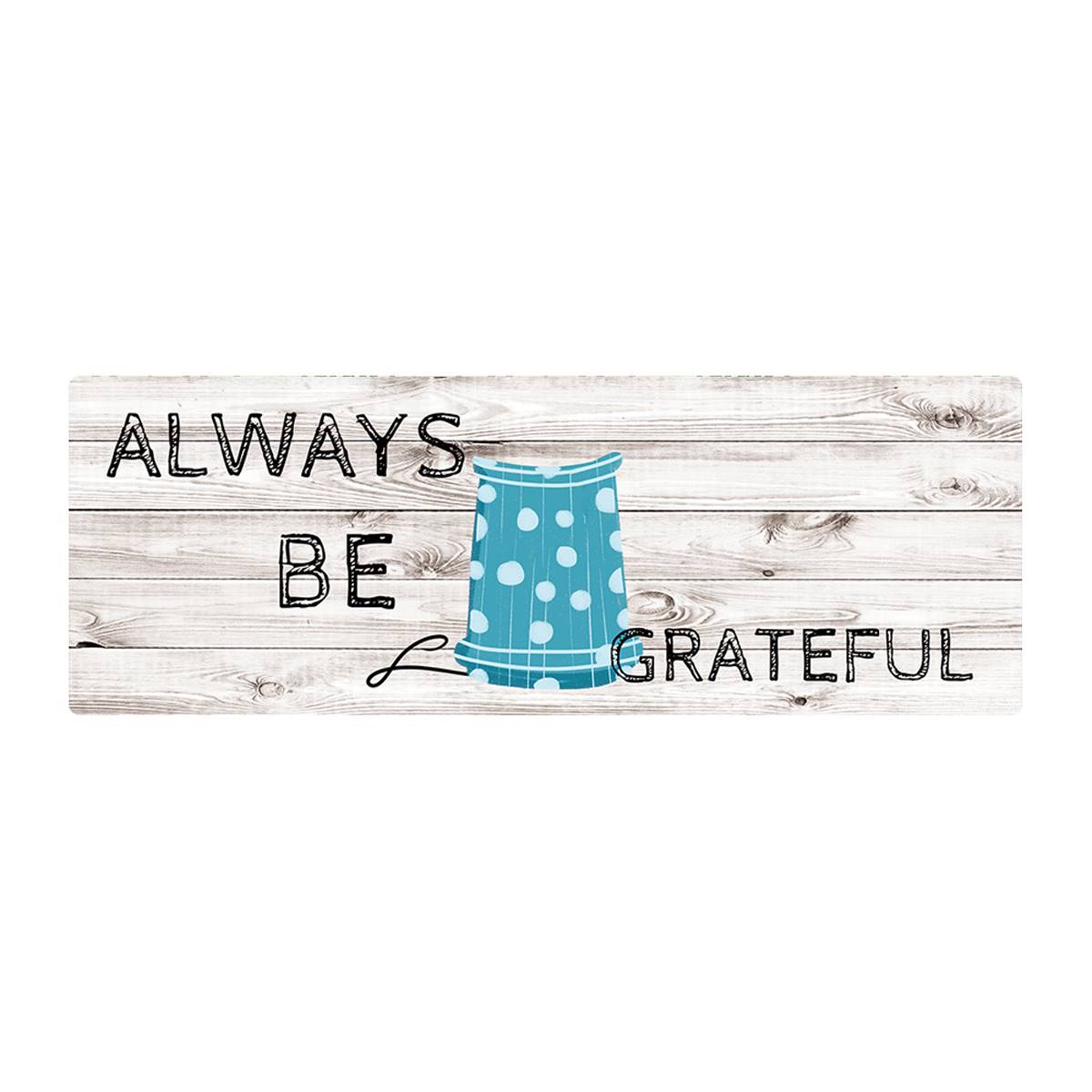 J&V Textiles Cloud Comfort Always Be Grateful Kitchen Mat