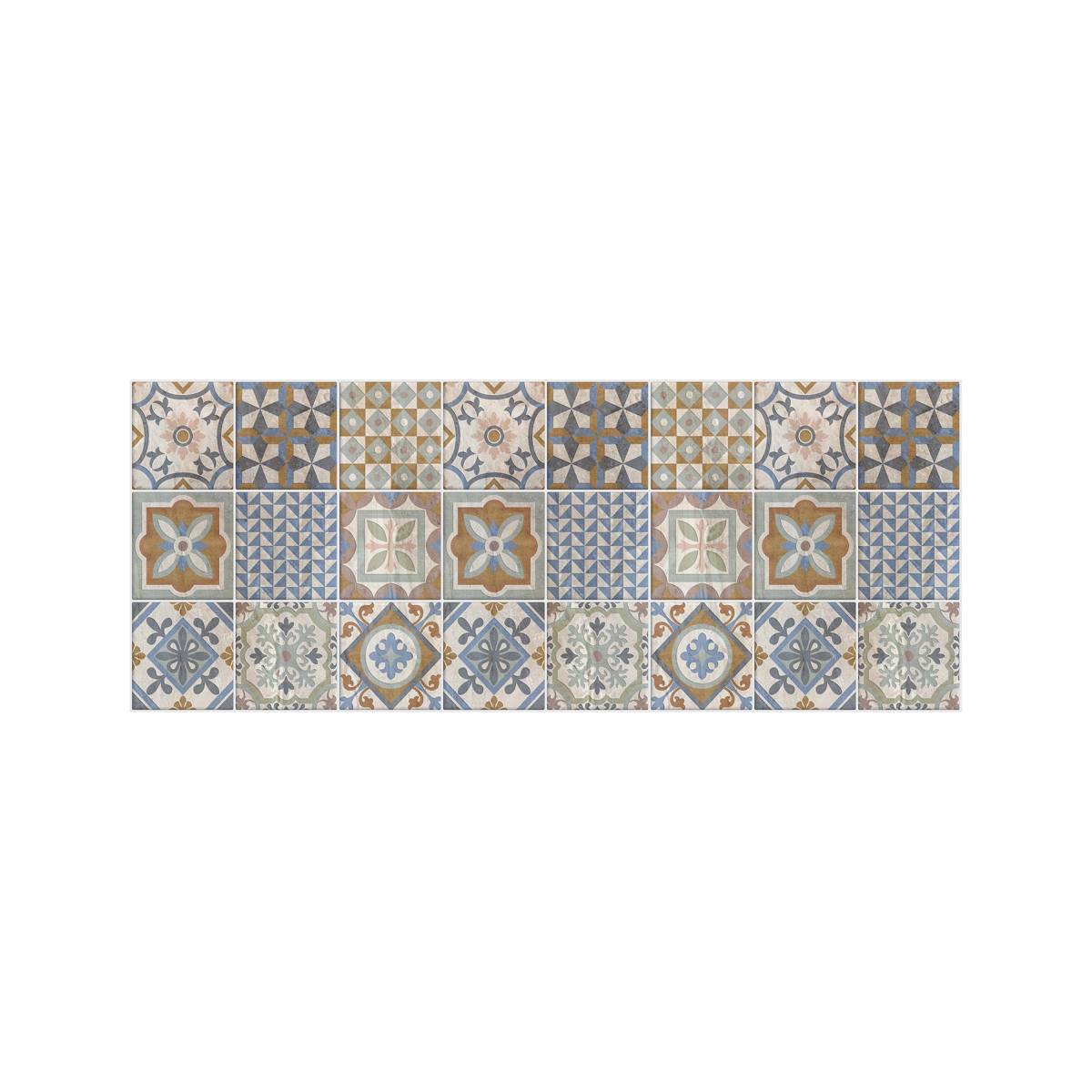 J&V Textiles Cloud Comfort Brown Tile Anti-Fatigue Kitchen Mat