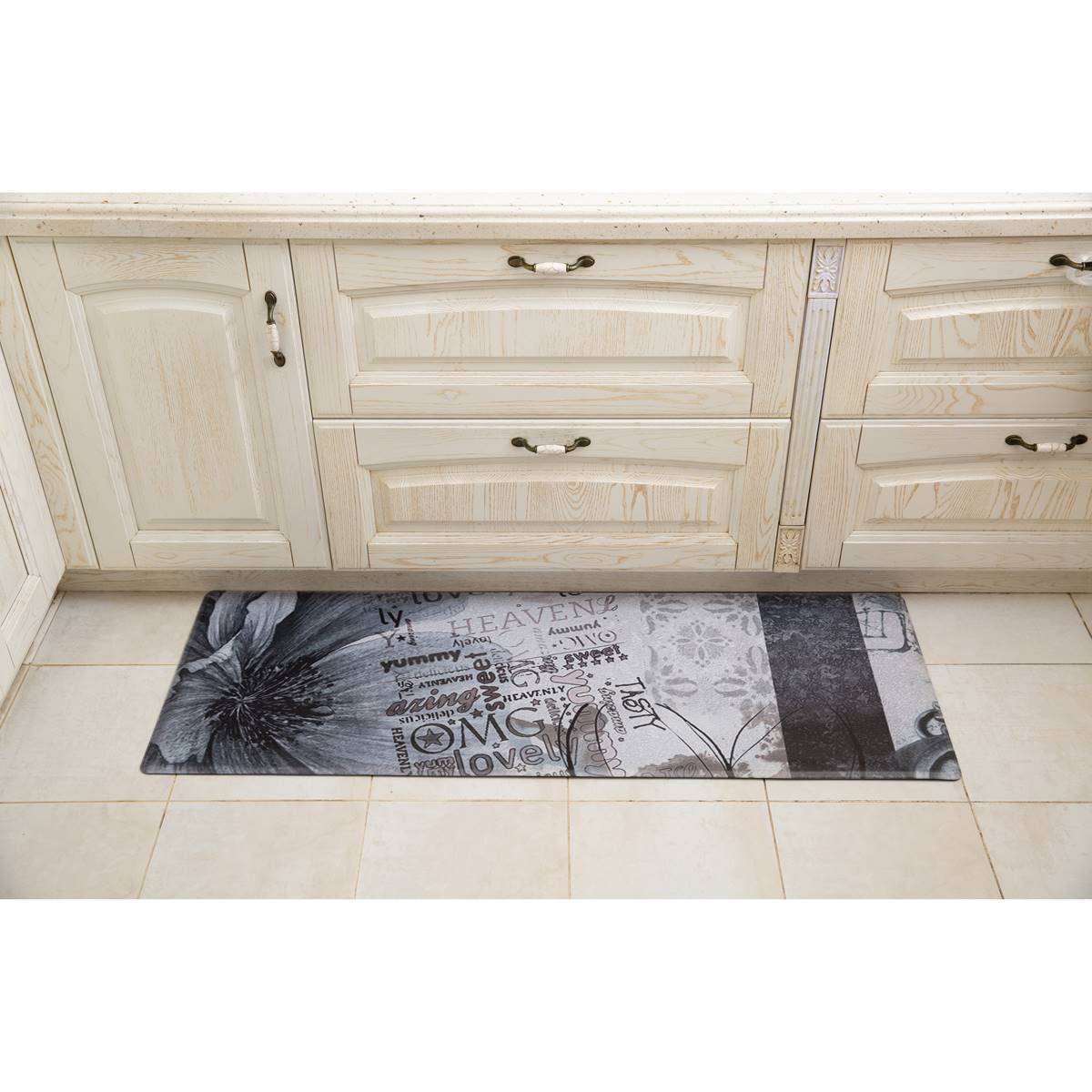 J&V Textiles Cloud Comfort Yummy Words Anti-Fatigue Kitchen Mat