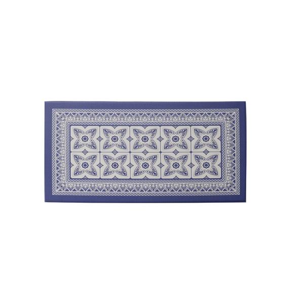 J&V Textiles Cloud Comfort Blue Geo Anti-Fatigue Kitchen Mat