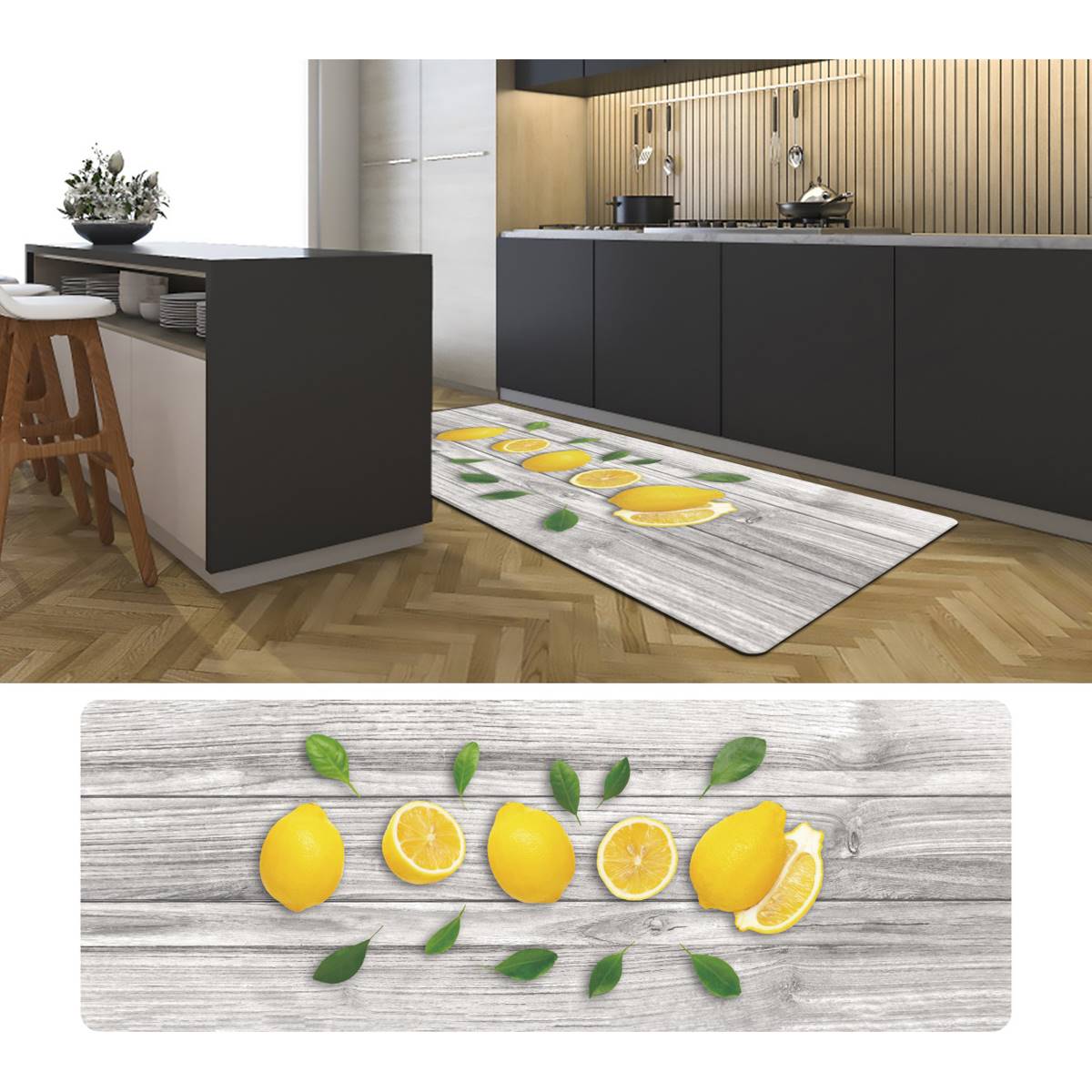 J&V Textiles Cloud Comfort Lemons Anti-Fatigue Kitchen Mat