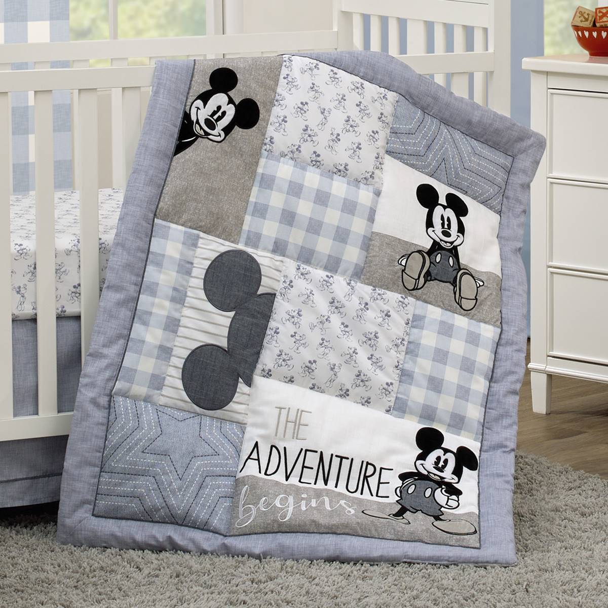 Disney 3pc. Call Me Mickey Nursery Crib Bedding Set