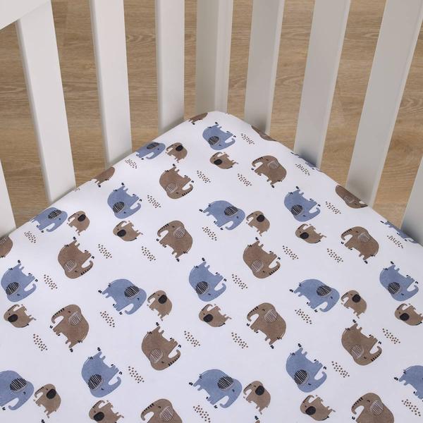 Carters(R) Blue Elephant Super Soft Fitted Crib Sheet alternate view