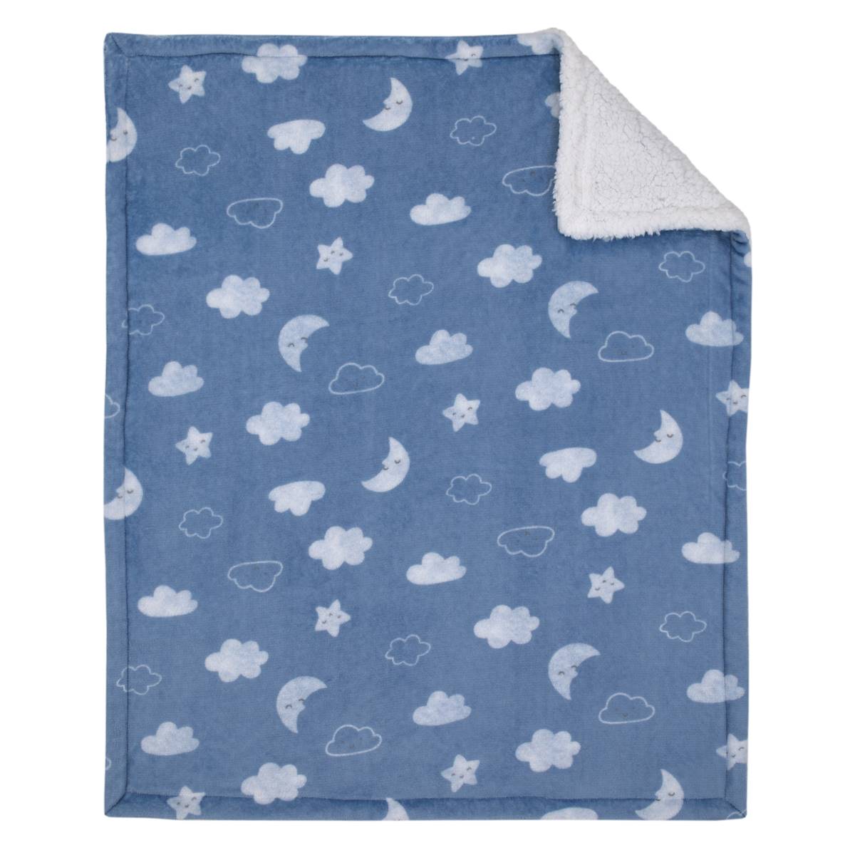 Carters(R) Blue Elephant Super Soft Sherpa Baby Blanket