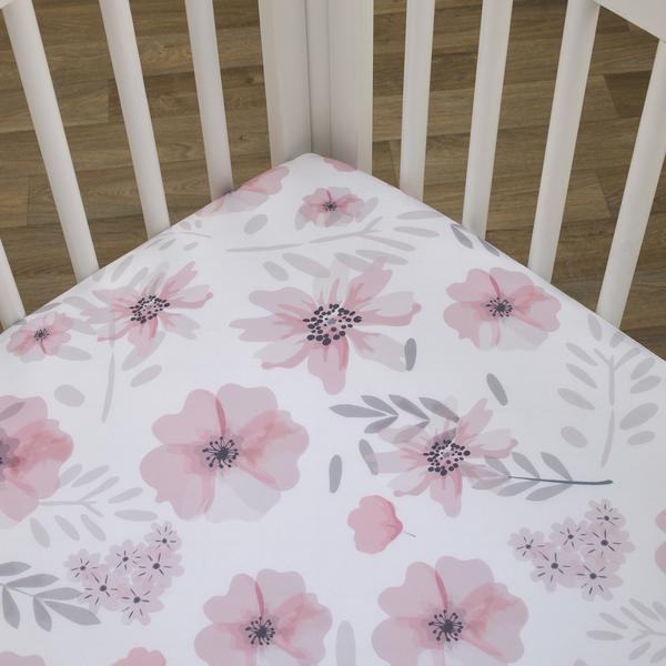 Little Love by NoJo Beautiful Blooms Crib Sheet alternate view