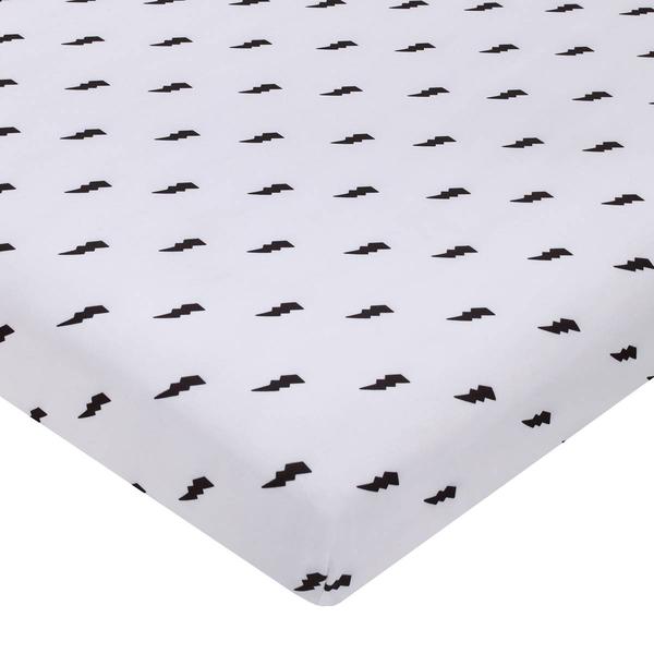 NoJo Lightning Bolt Print Mini Crib Sheet