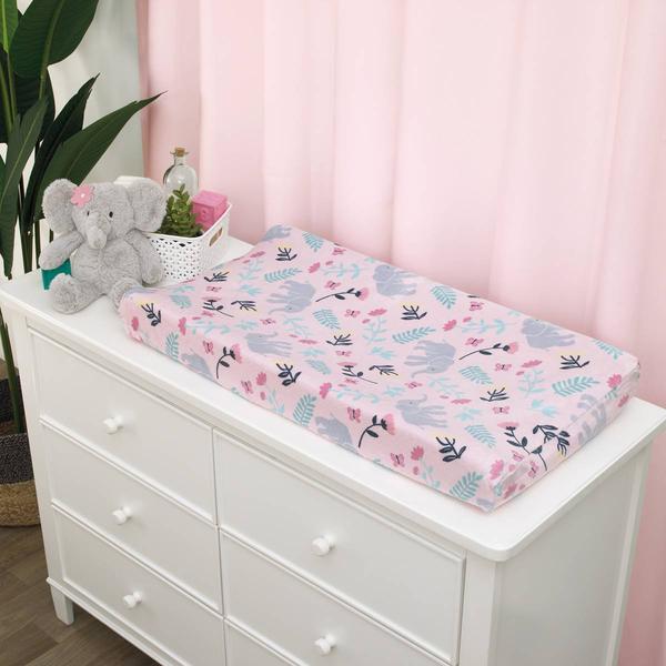 Carters(R) Floral Elephant Super Soft Changing Pad Cover