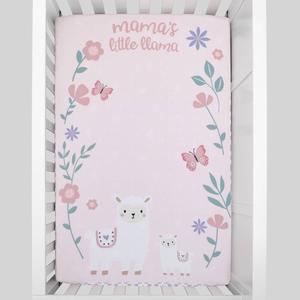 Little Love by NoJo Sweet Llamas Mini Crib Photo Sheet alternate view
