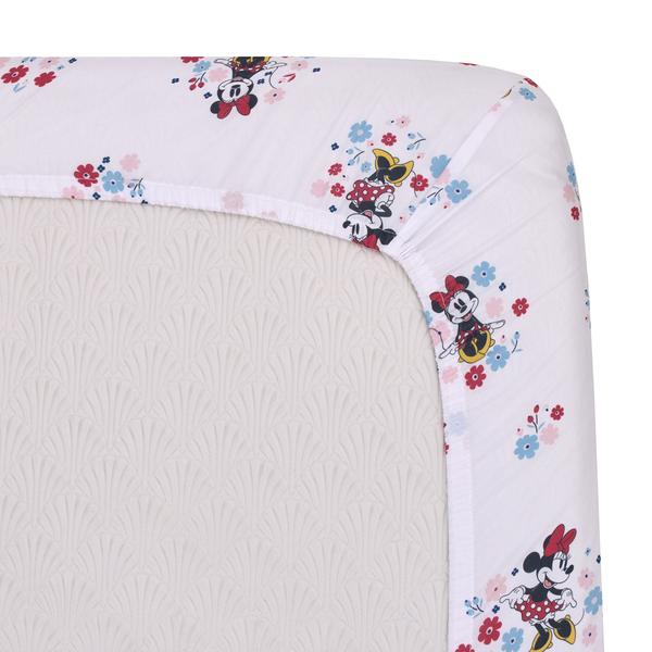 Disney Minnie Mouse Floral Mini Fitted Crib Sheet alternate view
